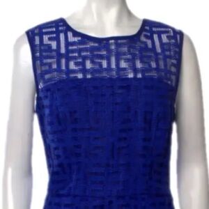 Milly Blue Sleeveless Guipire Lace Top